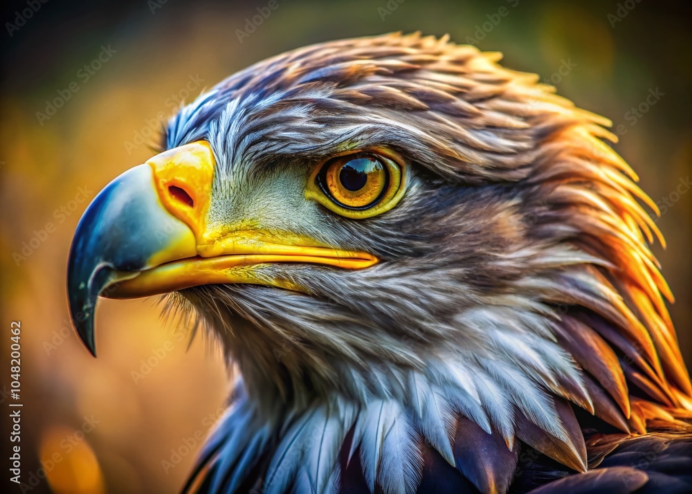 Fototapeta premium Eagle Eye Close-Up: Captivating Wildlife Photography of Powerful Gaze and Beak Detail in Slow Motion