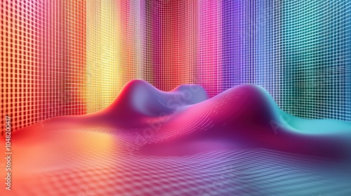 Wallpaper Mural A modern AI interface illustrated in action, detecting and visualizing color patterns in an image, focusing on shades of red, green, and blue in a minimalist layout. Torontodigital.ca