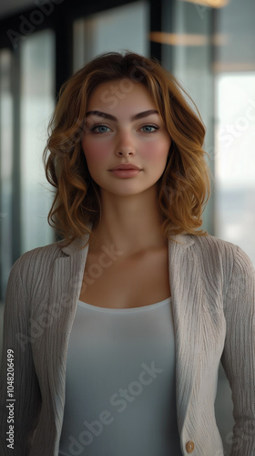 Close-up of a businesswoman at her desk, focused on her laptop, exuding professionalism. The minimalist office design and natural lighting highlight her composed and elegant demeanor. Free Download Close-up of a businesswoman at her desk, focused on her laptop, exuding professionalism. The minimalist office design and natural lighting highlight her composed and elegant demeanor. - GFXLoad