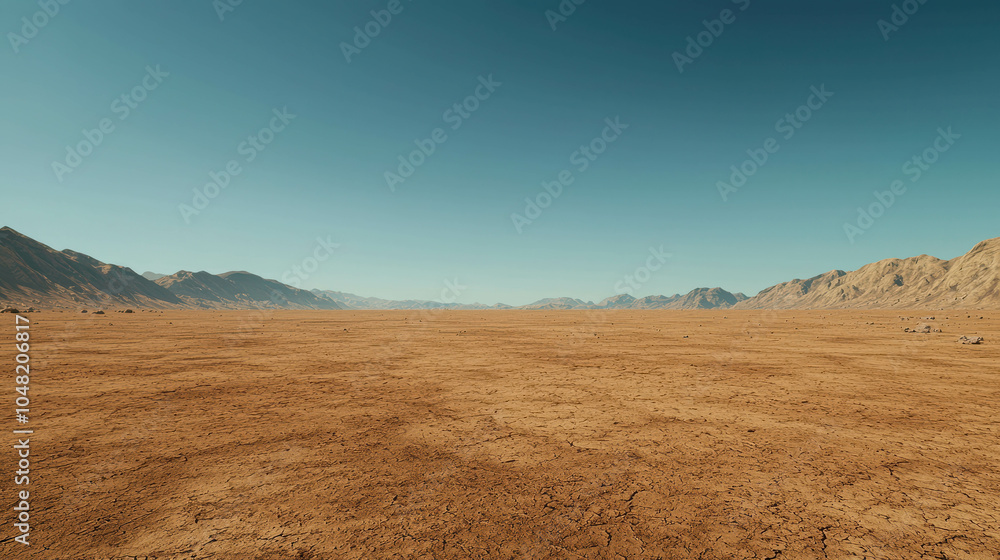 Fototapeta premium Barren Dry Landscape with Windswept Soil