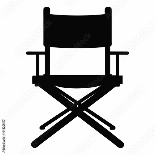 Foldable Chair,  Director Chair, Silhouette vector, Chair icon, Foldable Chair Clipart, Chair vector illustration