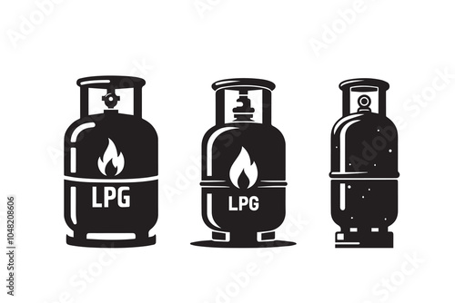 LPG Gas cylinder Silhouette Illustration