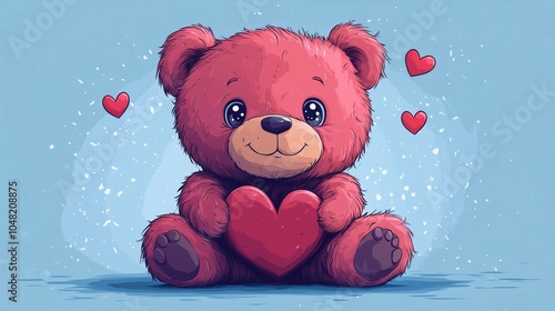 Adorable Pink Teddy Bear Spreading Love and Joy photo