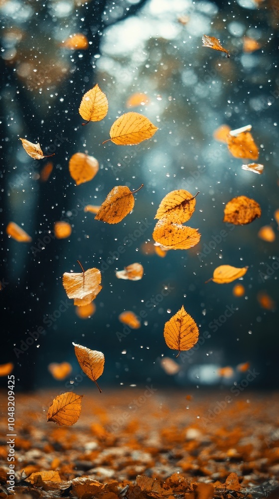 Obraz premium Swaying Foliage in Motion, a dynamic scene of blurred leaves dancing gently in the wind, capturing nature's rhythmic movement.