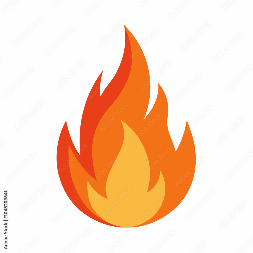 fire flame flat style icon on white background fire flame flat style icon on white background