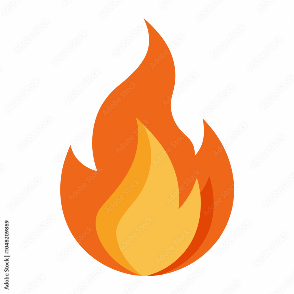 fire flame flat style icon on white background fire flame flat style icon on white background