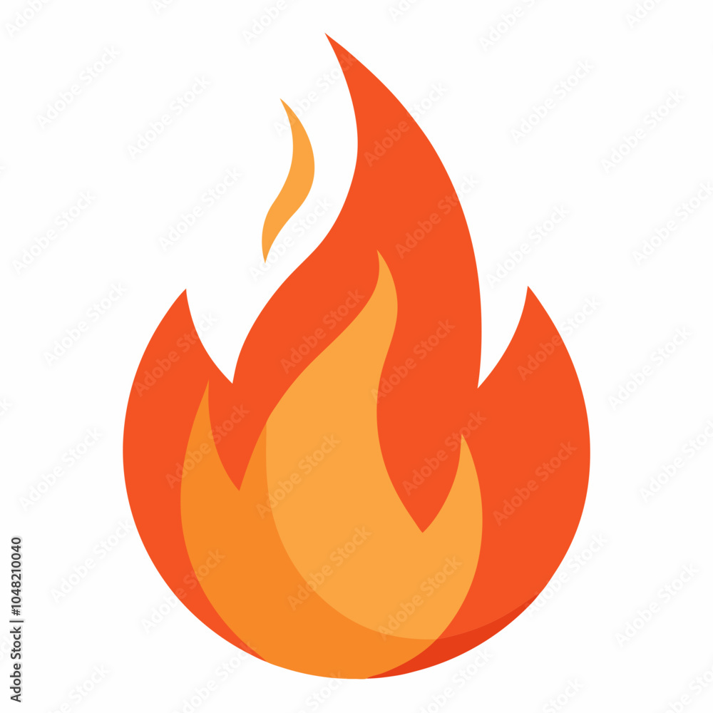 fire flame flat style icon on white background fire flame flat style icon on white background