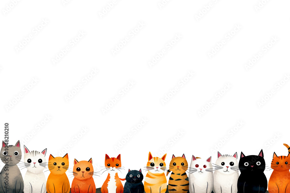 Fototapeta premium frame cat isolated on white