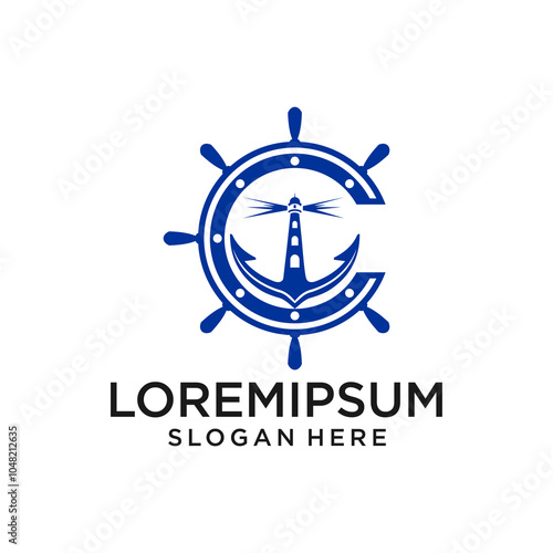  Blue Lighthouse Wheel Logo