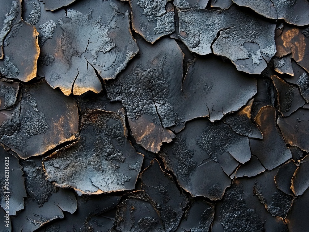 A close up of a black and gold wall with peeling paint A close up of a black and gold wall with peeling paint