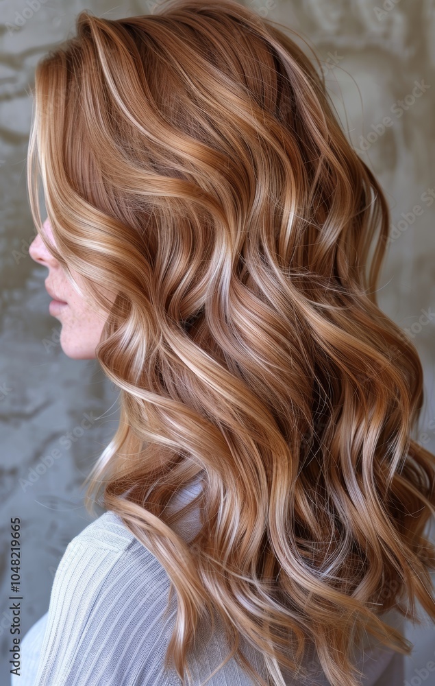 Side Profile of Wavy Strawberry Blonde Hair Side Profile of Wavy Strawberry Blonde Hair