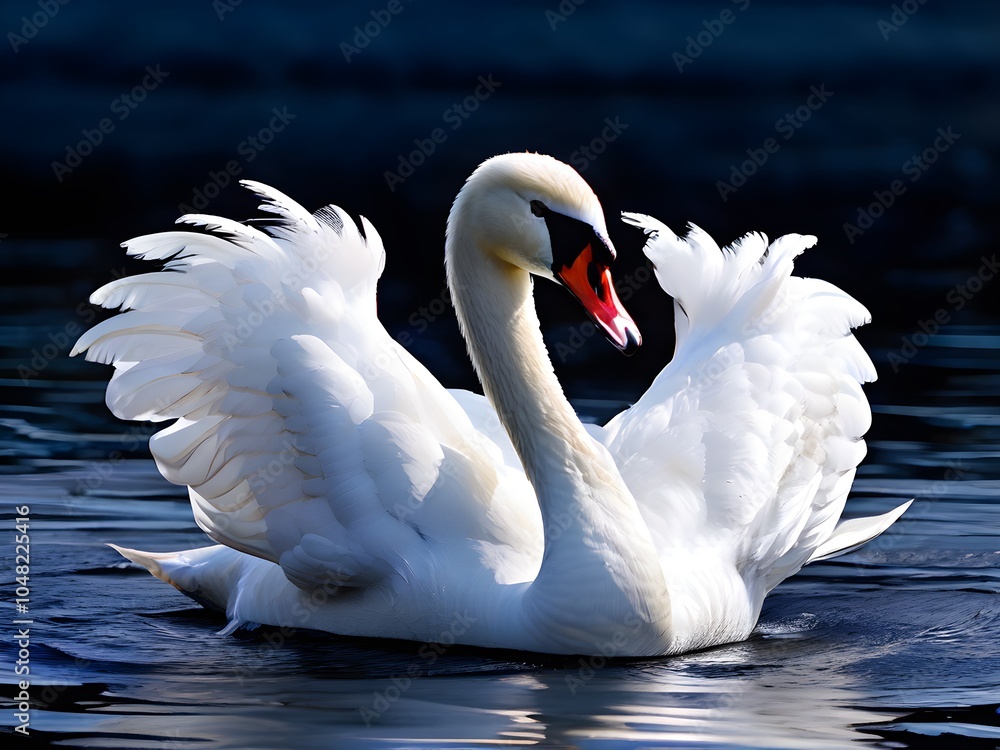 Fototapeta premium White swan in the lake