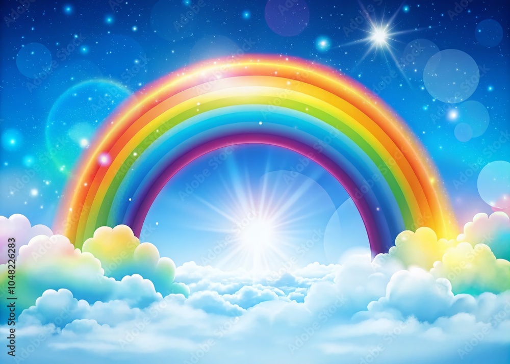Hand Drawn Rainbows and Sky Background for Creative Projects Hand Drawn Rainbows and Sky Background for Creative Projects