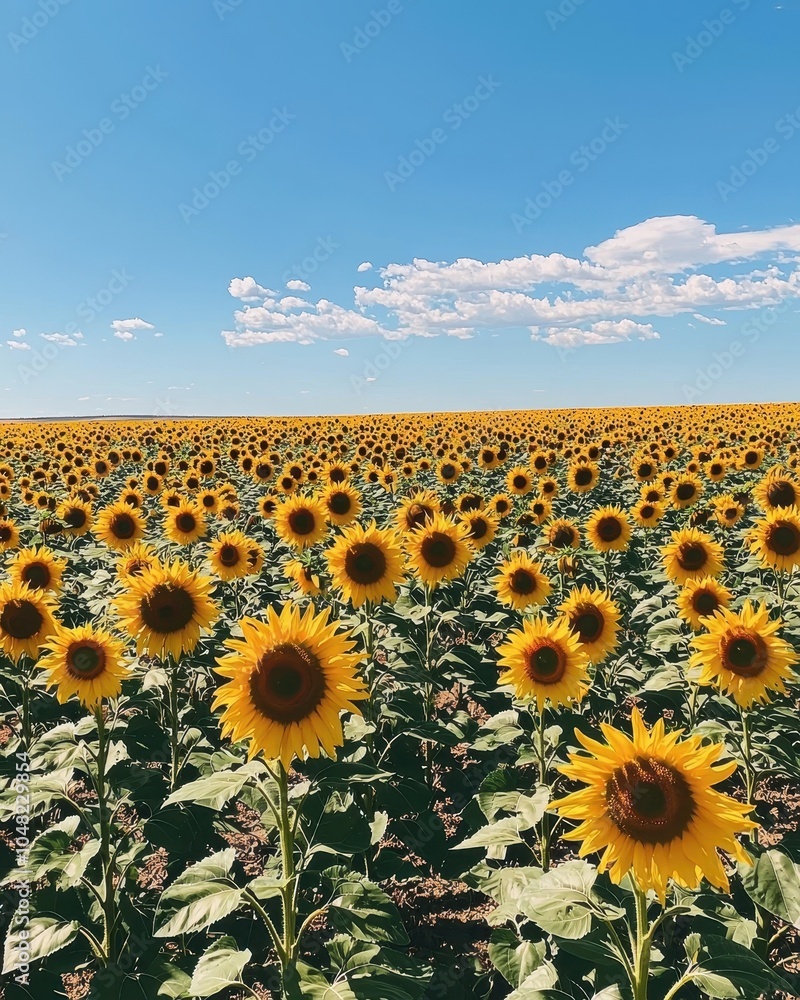 Fototapeta premium Vibrant Sunflowers Blooming in a Sunny Field