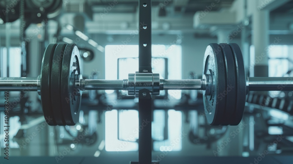 Close-up of a Weight Barbell in a Gym Setting Close-up of a Weight Barbell in a Gym Setting