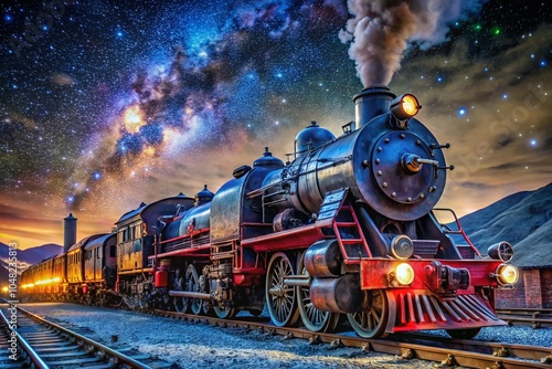 Last Steam Locomotives in China at Night: A Journey Through Time with Vintage Trains photo