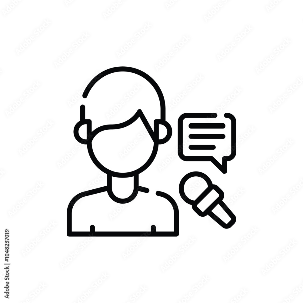 illustration icon of a person being interviewed line art illustration icon of a person being interviewed line art