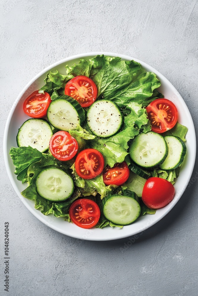 Fresh Salad with Cucumbers and Cherry Tomatoes Fresh Salad with Cucumbers and Cherry Tomatoes