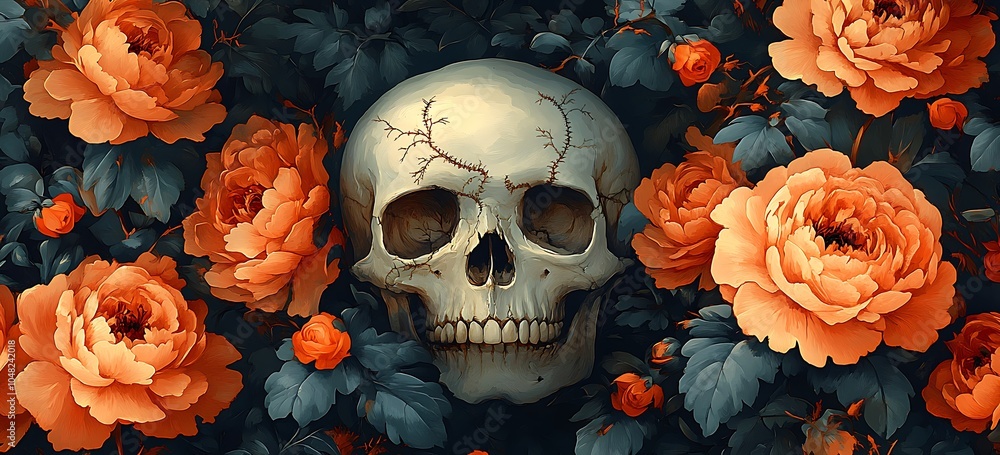 Skull Surrounded by Flowers
Skull Surrounded by Flowers