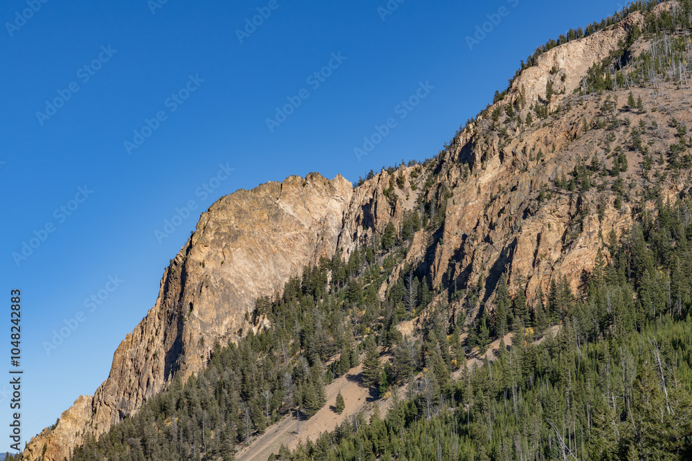 Golden Gate Canyon, Glen creek. Yellowstone National Park , Wyoming. Huckleberry Ridge Tuff form Island Park Caldera. Yellowstone Volcanic System. Golden Gate Canyon, Glen creek. Yellowstone National Park , Wyoming. Huckleberry Ridge Tuff form Island Park Caldera. Yellowstone Volcanic System.