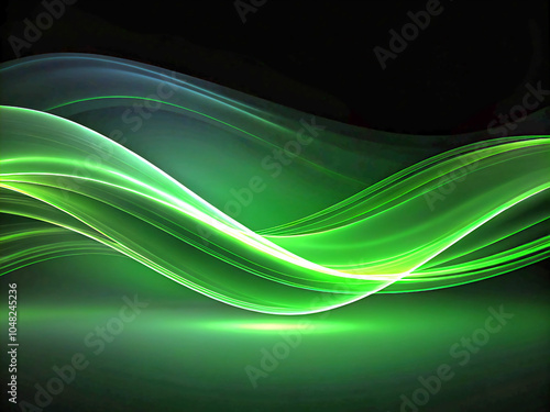 abstract green background. wave, light, design, wallpaper, illustration, blue, backdrop, curve, motion, flow, pattern, green, vector, line, fractal, lines, color, energy, art, waves, effect, futuristi photo