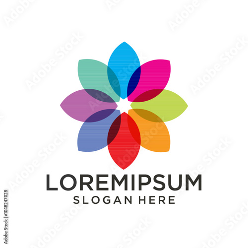 Colorful Overlapping Petals Logo