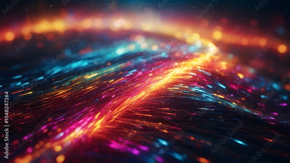 Fototapeta premium Vibrant Abstract Patterns Created by Light Trails on a Dark Background Showcasing Dynamic Energy Flow