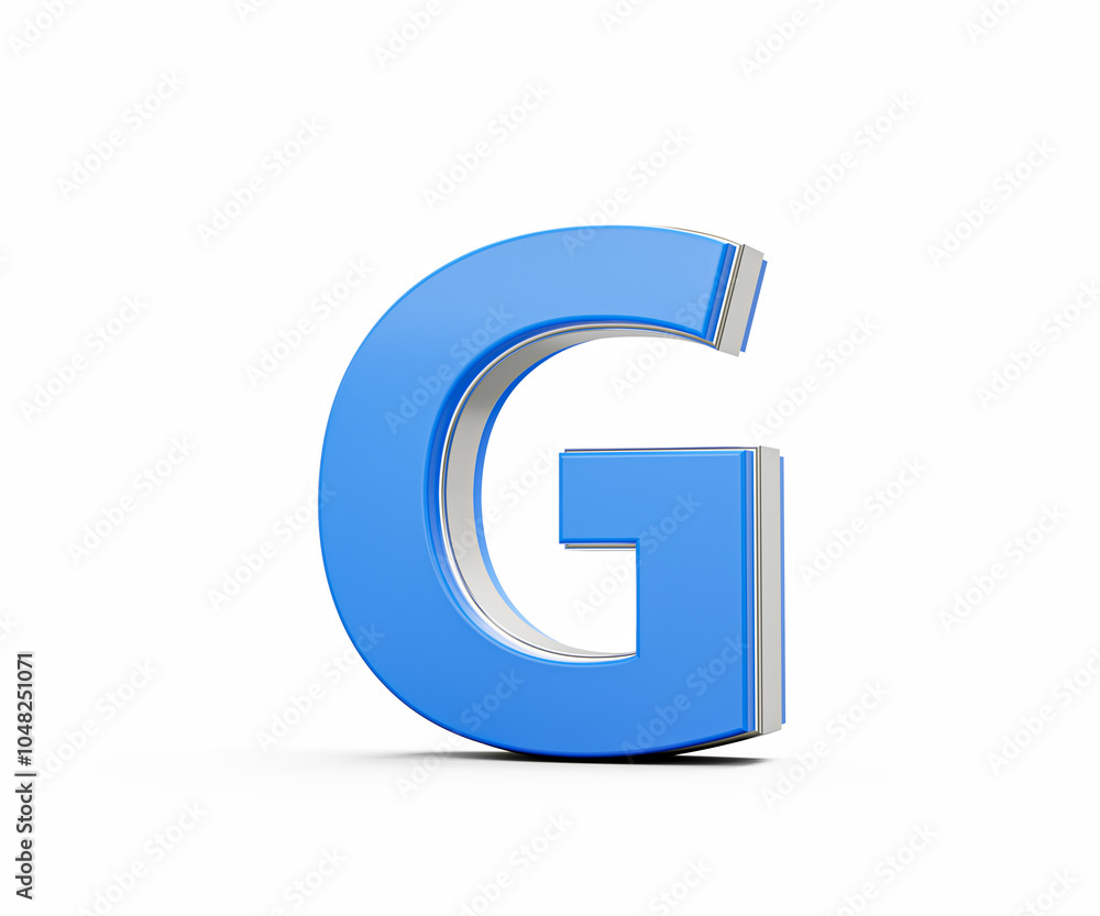 Blue Capital Letter G Gleams With Its Sleek Modern Design Bold Font With Sharp Edges 3D Illustration Blue Capital Letter G Gleams With Its Sleek Modern Design Bold Font With Sharp Edges 3D Illustration