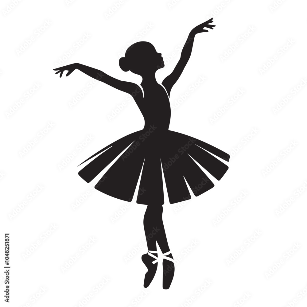 ballerina, child, silhouette -vector image of ballerina, child, - dancing image of child ballerina, child, silhouette -vector image of ballerina, child, - dancing image of child