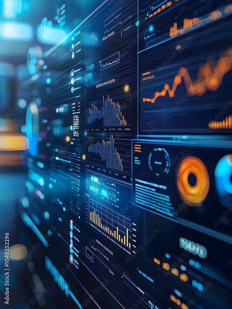 Fototapeta premium Digital Marketing Analytics Dashboard Showing Conversion and Engagement Spike