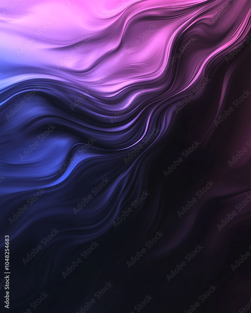 Fototapeta premium Photo of abstract flowing shapes in vibrant pink and blue hues, creating a dynamic, modern background