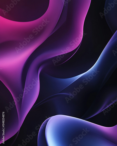 Photo of abstract flowing shapes in vibrant pink and blue hues, creating a dynamic, modern background