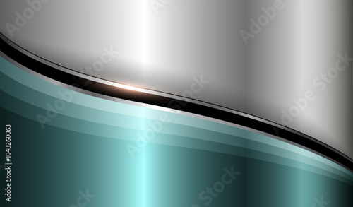 Silver green chrome metal background with silver shiny texture.
