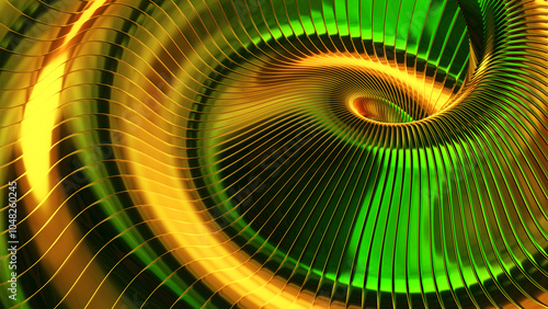 Golden green metallic wavy ...