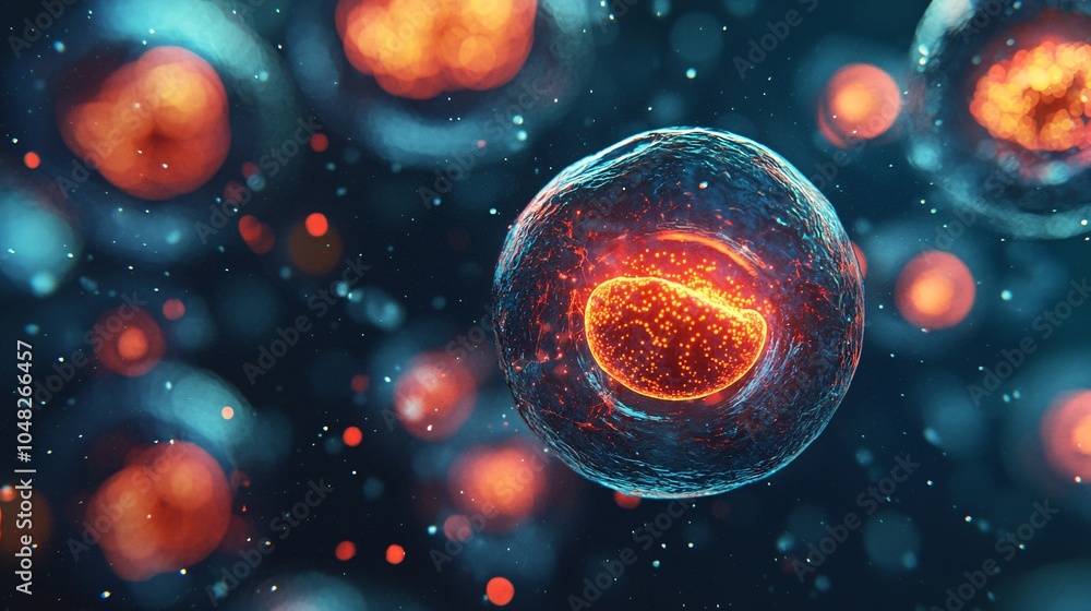 Cellular Membrane and Red Particles Cellular Membrane and Red Particles