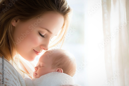 A Mother Cradling Her Newbo...