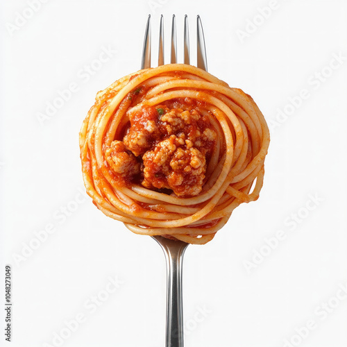 Spaghetti On Fork Isolated