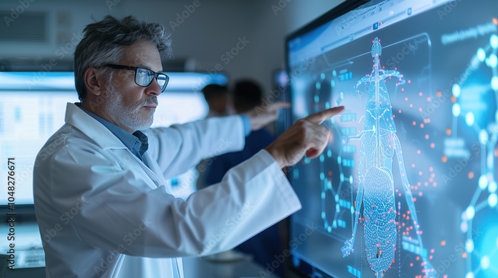 Doctor explaining colon health to patient, using detailed diagram to illustrate key points, emphasizing the importance of preventive care and early detection in medical consultations. Doctor explaining colon health to patient, using detailed diagram to illustrate key points, emphasizing the importance of preventive care and early detection in medical consultations.