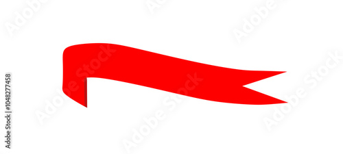 Red Ribbon isolated Vector Illustration.