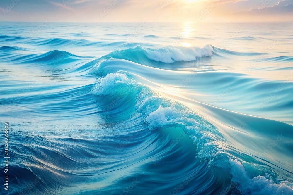Obraz premium Soft Blue Abstract Waves for Calming Backgrounds and Designs