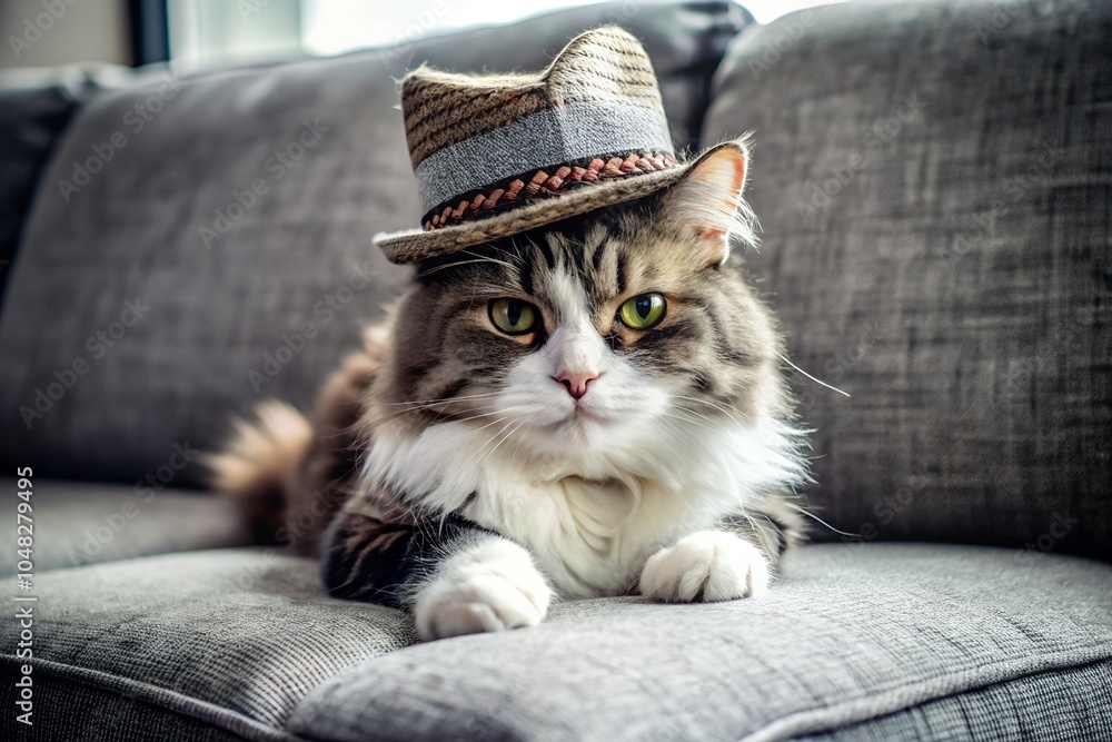 Obraz premium Image of Cute tiny hyper realistic American Bobtail Cat breed running, Anime full chibi body, fluffy, chibi, adorable, logo design, cartoon, cinematic lighting effect, charming, 3D vector art.