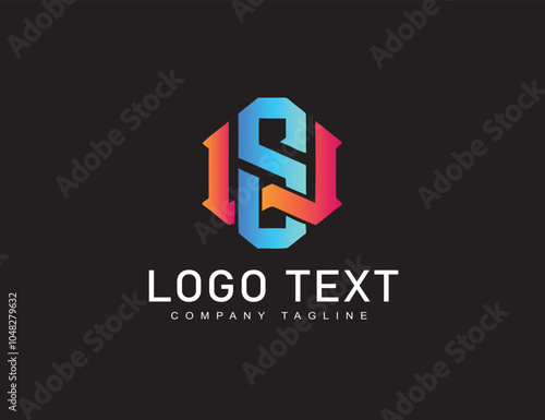 W S letter Gradient beautiful logo template