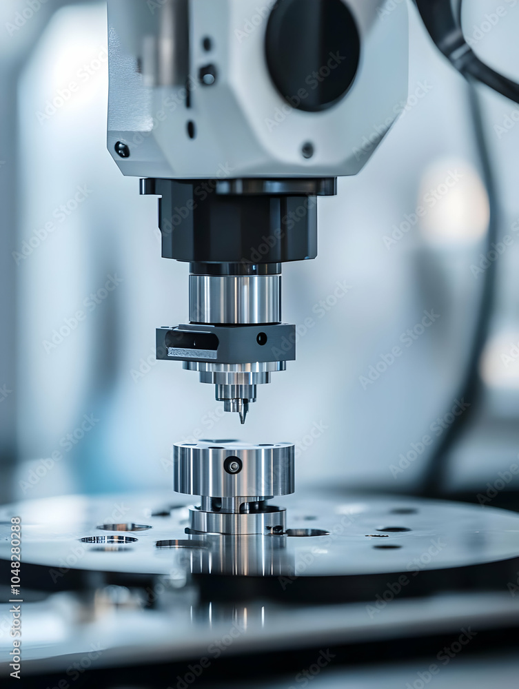 A close-up of a robotic gripper holding a metal tools. Metal Work A close-up of a robotic gripper holding a metal tools. Metal Work