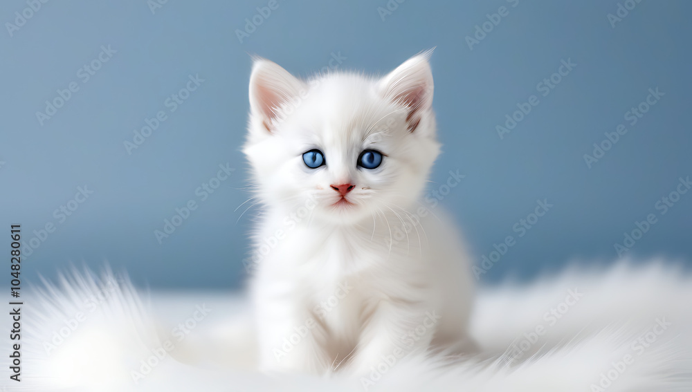 cute christmas kitten white fur blue eyes cute christmas kitten white fur blue eyes