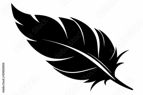 feather silhouette vector icon,feathers silhouette