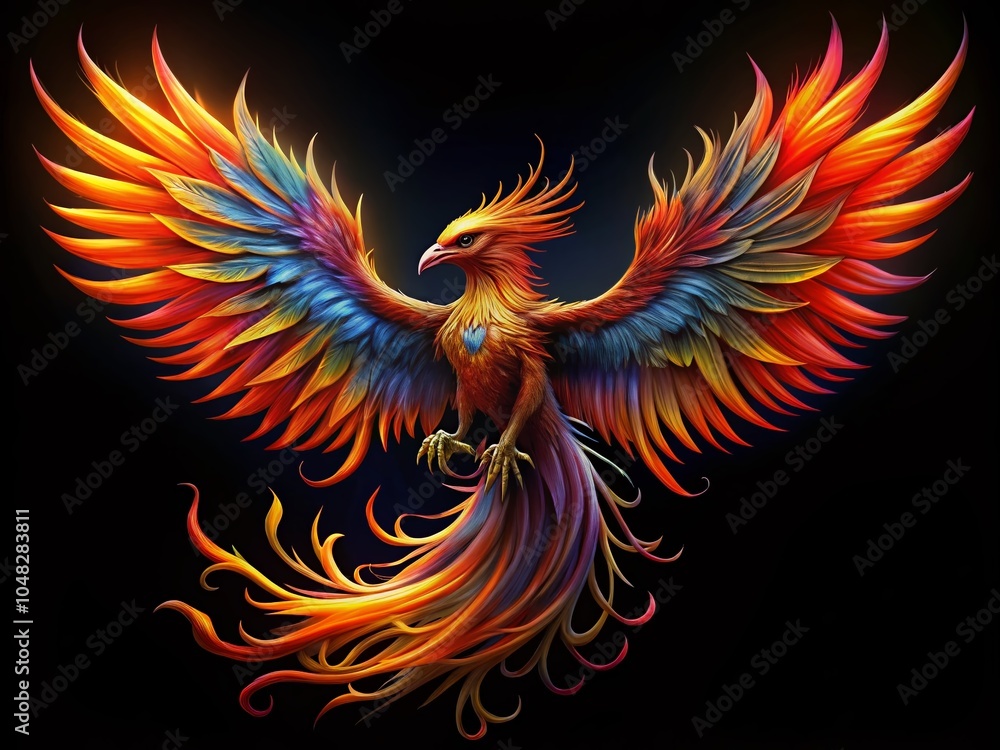 Stunning Drone Photography of a Phoenix Rising Against a Black Background for Captivating Visuals and Symbolism Stunning Drone Photography of a Phoenix Rising Against a Black Background for Captivating Visuals and Symbolism