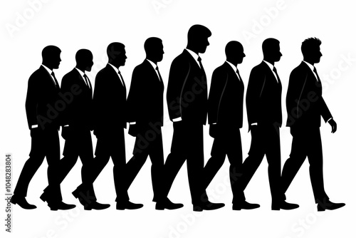 official man walking silhouette vector