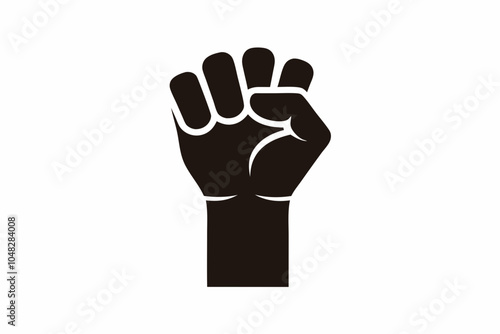 Raised fist silhouette vector