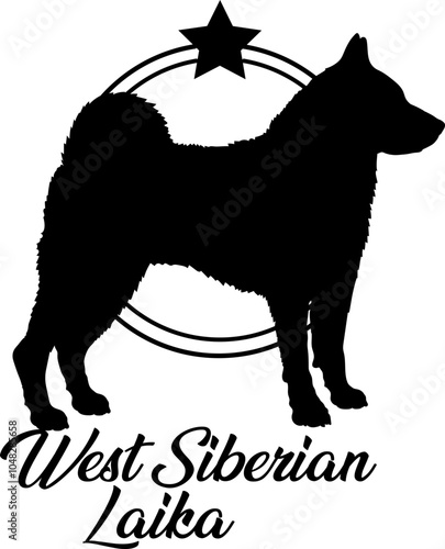  West Siberian dog silhouette,  dog, dog breeds, logo, vector, silhouette, logo design, animal, illustration, icon, sign, design, black,  symbol, pet