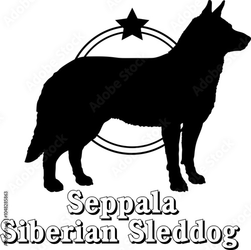 Seppala Siberian Sleddog dog silhouette,  dog, dog breeds, logo, vector, silhouette, logo design, animal, illustration, icon, sign, design, black,  symbol, pet